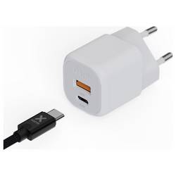 XTORM Ultra Wall USB nabíječka, GaN, 1x USB-C®, 1x USB A , 20 W, Quick Charge 3.0, bílá