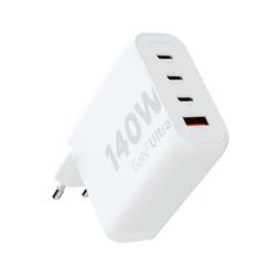 XTORM Ultra Wall USB nabíječka, GaN, 3x USB-C®, 1x USB A , 140 W, Quick Charge 3.0, bílá
