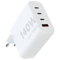 XTORM Ultra Wall USB nabíječka, GaN, 3x USB-C®, 1x USB A , 140 W, Quick Charge 3.0, bílá