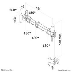 Neomounts FPMA-D960G držák na stůl pro monitor 25,4 cm (10) - 76,2 cm (30) nastavitelná výška, naklápěcí, nakláněcí, otočný, odnímatelný