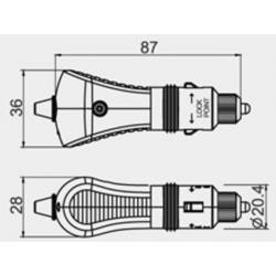 TRU COMPONENTS Zástrčka do auta, IP44 Proudová zatížitelnost (max.)=15 A 12 V/DC