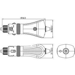 TRU COMPONENTS Zástrčka do auta, IP44 Proudová zatížitelnost (max.)=15 A 12 V/DC