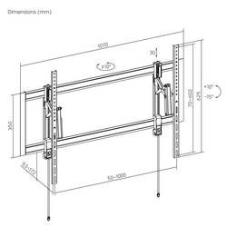 SpeaKa Professional SP-TVM-1500 TV držák na zeď 139,7 cm (55) - 267,0 cm (105) naklápěcí, nakláněcí s kovovou ochranou proti krádeži