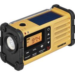 Sangean MMR-88 A500558 outdoorové rádio, FM, AM, nouzové rádio, s USB nabíječkou, stolní lampa, s akumulátorem, Solární panel, Ruční klika, černá, žlutá
