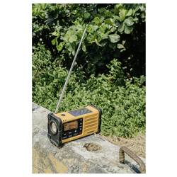 Sangean MMR-88 A500558 outdoorové rádio, FM, AM, nouzové rádio, s USB nabíječkou, stolní lampa, s akumulátorem, Solární panel, Ruční klika, černá, žlutá