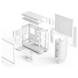 Fractal Design FD-C-MES3X-06 Full Tower PC skříň bílá prachový filtr, boční okno