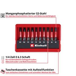 Einhell Impact Bit Taschenbox 10tlg 118653 sada bitů, 1/4 (6,3 mm), PH, PZ, šestiúhelník, TX, 1/4 (6,3 mm)