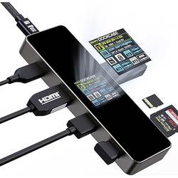 Dockcase USB-C® dokovací stanice Vhodné pro značky (dokovací stanice pro notebook): univerzální Integrovaný displej, vč. funkce nabíjení, napájení USB-C®,