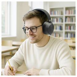 LogiLink BT0071 sluchátka uzavřená (Over Ear) Bluetooth® černá Potlačení hluku Dálkový ovladač, čelový pásek, headset