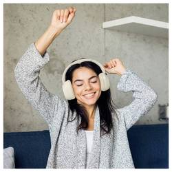 LogiLink BT0071C sluchátka uzavřená (Over Ear) Bluetooth® krémová Potlačení hluku headset telefon