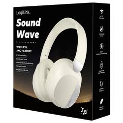 LogiLink BT0071C sluchátka uzavřená (Over Ear) Bluetooth® krémová Potlačení hluku headset telefon