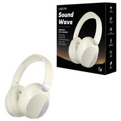 LogiLink BT0071C sluchátka uzavřená (Over Ear) Bluetooth® krémová Potlačení hluku headset telefon