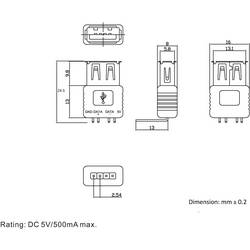 TRU COMPONENTS Typ A 90° 774932 USB konektor 1 ks