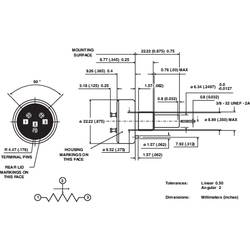 Vishay 357B0203MXB251S22, 357B0203MXB251S22 plastový potenciometr, Mono, 1 W, 20 kΩ, 1 ks