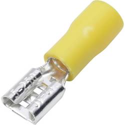 TRU COMPONENTS T1904C108 sortiment plochých zásuvek Šířka zástrčky: 6.30 mm Tloušťka konektoru: 0.80 mm 180 ° částečná izolace žlutá 15 ks