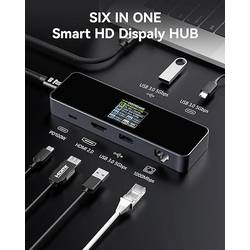 Dockcase USB-C® dokovací stanice DBP61L Vhodné pro značky (dokovací stanice pro notebook): univerzální Integrovaný displej, vč. funkce nabíjení, napájení USB-C®