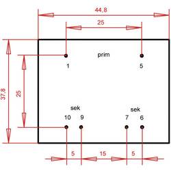 Gerth 426.09.2. transformátor do DPS 1 x 230 V 2 x 4.5 V/AC 8 VA 888 mA