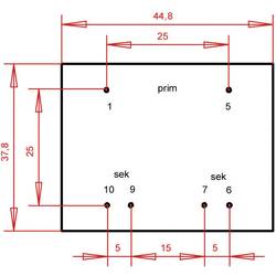 Gerth PTF421202 transformátor do DPS 1 x 230 V 2 x 6 V/AC 8 VA 666 mA