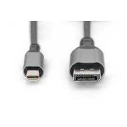 Digitus DisplayPort / Mini-DisplayPort kabel Konektor DisplayPort, Mini DisplayPort konektory 2 m černá DB-340106-020-S stíněný, hliníková zástrčka Kabel