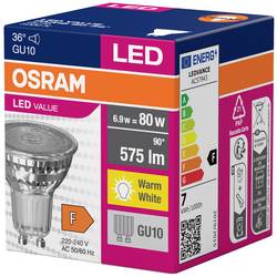 OSRAM HOMELIGHTING 4058075096646 LED Energetická třída (EEK2021) F (A - G) GU10 žárovka 6.9 W = 80 W teplá bílá (Ø x v) 50 mm x 50 mm 1 ks
