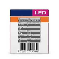 OSRAM HOMELIGHTING 4058075096646 LED Energetická třída (EEK2021) F (A - G) GU10 žárovka 6.9 W = 80 W teplá bílá (Ø x v) 50 mm x 50 mm 1 ks