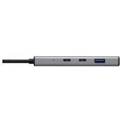 Renkforce RF-6855466 USB Hub 4 porty USB-A USB 3.0 5 GBit/s s konektorem USB C šedá RF-USBH-250