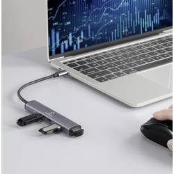 Renkforce RF-6855466 USB Hub 4 porty USB-A USB 3.0 5 GBit/s s konektorem USB C šedá RF-USBH-250