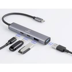 Renkforce RF-6855466 USB Hub 4 porty USB-A USB 3.0 5 GBit/s s konektorem USB C šedá RF-USBH-250