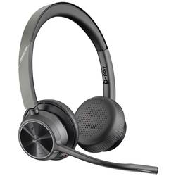 HP Poly Voyager 4320-M +BT700 Dongle Headset otevřená (On Ear) Bluetooth® stereo černá Potlačení hluku regulace hlasitosti, Vypnutí zvuku mikrofonu Počítače