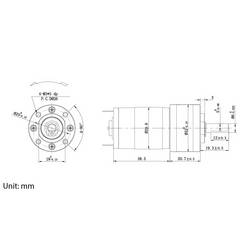 TRU COMPONENTS stejnosměrný elektromotor převodový TC-NPG2404005, TC-13609504, 24 V/DC, 0.6 A, 0.034 Nm, 1043 ot./min, hriadeľ 6 mm, 1 ks
