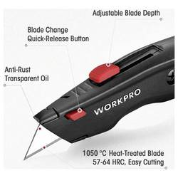 WorkPro WP200005WE Univerzální sada nožů Workpro, 3 ks s 3 přídavnými čepelemi 3 ks