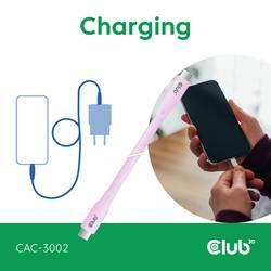 club3D Kabel USB-C USB 4.0 USB-C ® zástrčka 2.00 m růžová CAC-3002