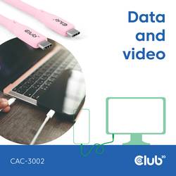 club3D Kabel USB-C USB 4.0 USB-C ® zástrčka 2.00 m růžová CAC-3002