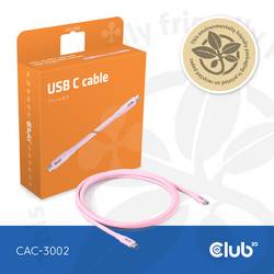 club3D Kabel USB-C USB 4.0 USB-C ® zástrčka 2.00 m růžová CAC-3002