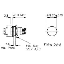 Bulgin MP0037/2 tlačítko antivandal 50 V 1 A 1x vyp/(zap) bez aretace (Ø x d) 21.5 mm x 31.8 mm IP68 (těsnění čelního panelu) 1 ks
