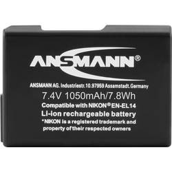 Ansmann EN-EL14 akumulátor do kamery Náhrada za orig. akumulátor EN-EL14 7.4 V 1050 mAh