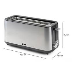 DOMO TOASTER 2 Schlitze für 4 Toasts topinkovač s vestavěnou funkcí ohřívání pečiva