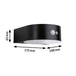 Paulmann 94730 Eileen PIR 2200K solární nástěnná lampa Energetická třída (EEK2021): A (A - G) 5.5 W zlatá černá