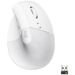 Logitech Lift Vertical Ergonomic Mouse optická ergonomická myš, přenos Bluetooth®, bezdrátový, 6 tlačítko, 4000 dpi, bílá