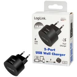 LogiLink Ladegerät USB nabíječka, 2x USB A, 10.5 W, černá