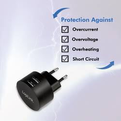 LogiLink Ladegerät USB nabíječka, 2x USB A, 10.5 W, černá