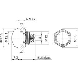 TRU COMPONENTS GQ12B-S, 701256 tlačítko antivandal, 12 mm, 48 V/DC, 2 A, 1 ks