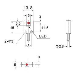 TRU COMPONENTS vidlicová světelná závora SK-201NA-W TC-10329328 typ U spínání za světla, spínání za tmy 5 - 24 V/DC 1 ks