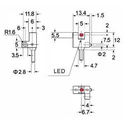 TRU COMPONENTS vidlicová světelná závora SK-204NA-W TC-10329324 typ R spínání za světla, spínání za tmy 5 - 24 V/DC 1 ks