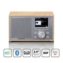 Lenco DAR-017WH DAR-017 wood stolní rádio, DAB+, FM, bezdrátový příjem, Bluetooth, funkce alarmu, dub