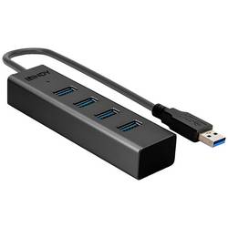 LINDY 43324 USB Hub 4 porty USB-A USB 3.1 Gen1 5 GBit/s černá 43324