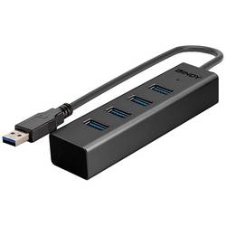 LINDY 43324 USB Hub 4 porty USB-A USB 3.1 Gen1 5 GBit/s černá 43324