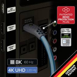 Oehlbach HDMI kabel Zástrčka HDMI-A, Zástrčka HDMI-A 1.00 m permanentní modrá , antracitová D1C92600 8K UHD HDMI kabel