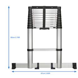 TOOLCRAFT TO-7868814 Slitina hliníku teleskopický žebřík Montáž bez nářadí Výška základny (max.): 1.93 m hliník EN 131 10.1 kg