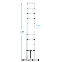 TOOLCRAFT TO-7868814 Slitina hliníku teleskopický žebřík Montáž bez nářadí Výška základny (max.): 1.93 m hliník EN 131 10.1 kg